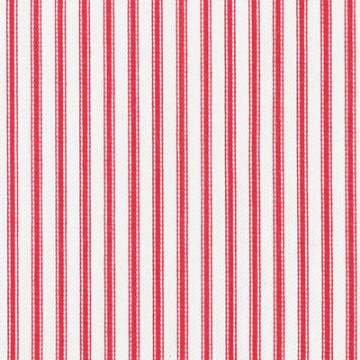 New Woven Ticking in Red, a patterned woven fabric in cotton. Ideal for drapery, pillows, bedding and light upholstery. Shop samples online